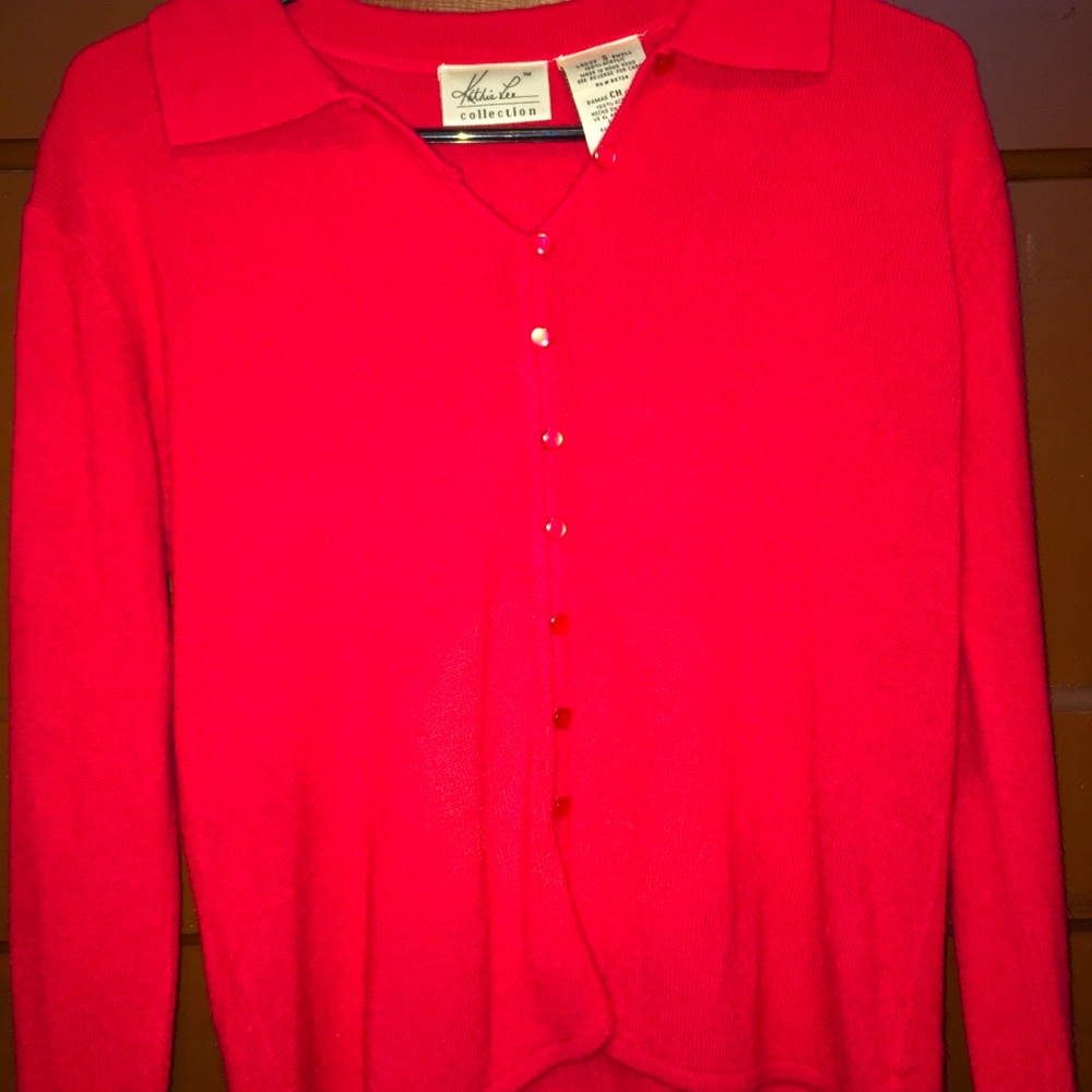 Cute red crop sweater!